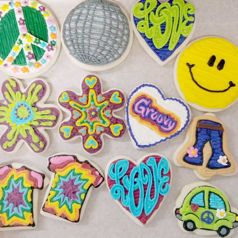 Totally Groovy TIE-Dye Cookies - Baking Classes Southfield Michigan | Cake Crumbs - groove2